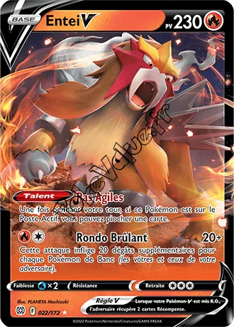 Carte Pokémon Entei V  n°022 de la série Stars Étincelantes
