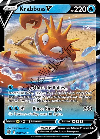 Carte Pokémon Krabboss V  n°028 de la série Stars Étincelantes