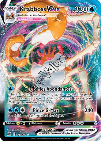 Carte Pokémon Krabboss VMAX  n°029 de la série Stars Étincelantes