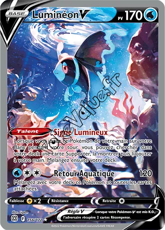 Carte Pokémon Luminéon V  n°156 de la série Stars Étincelantes