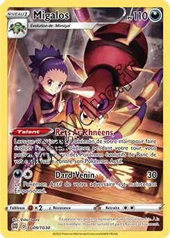 Carte Pokémon Migalos  n°TG09 de la série Stars Étincelantes