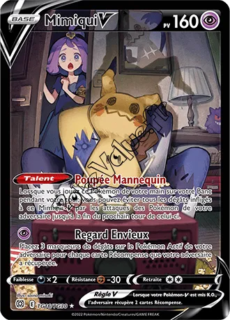 Carte Pokémon Mimiqui V  n°TG16 de la série Stars Étincelantes