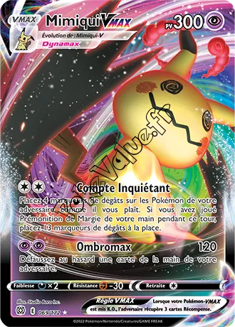 Carte Pokémon Mimiqui VMAX  n°069 de la série Stars Étincelantes