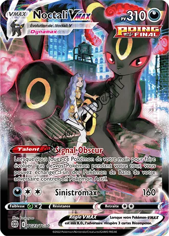 Carte Pokémon Noctali VMAX  n°TG23 de la série Stars Étincelantes