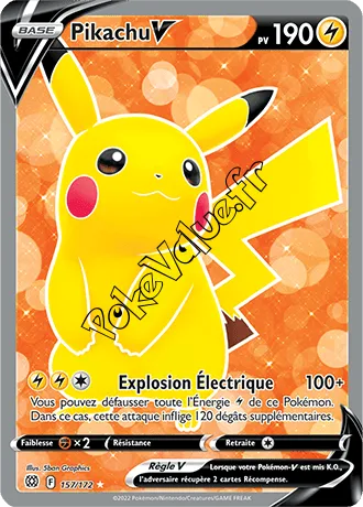 Carte Pokémon Pikachu V  n°157 de la série Stars Étincelantes