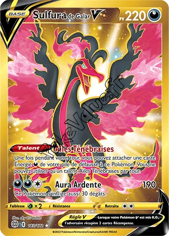 Carte Pokémon Sulfura de Galar V  n°183 de la série Stars Étincelantes