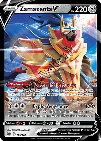 Carte Pokémon Zamazenta V n°105 de la série Stars Étincelantes