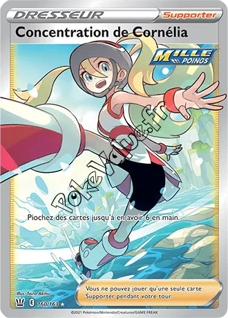 Carte Pokémon Concentration de Cornélia n°160 de la série Styles de Combat