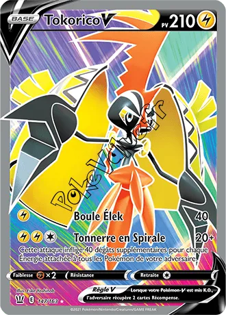 Carte Pokémon Tokorico V  n°147 de la série Styles de Combat