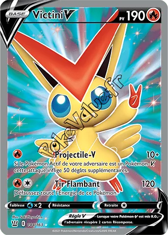 Carte Pokémon Victini V  n°144 de la série Styles de Combat