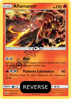 Carte Pokémon Aflamanoir Reverse n°24 de la série Ombres Ardentes