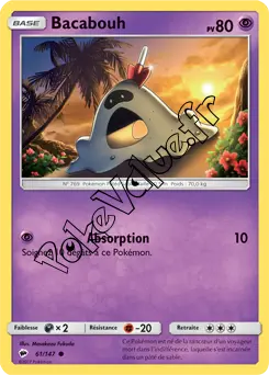 Carte Pokémon Bacabouh  n°61 de la série Ombres Ardentes