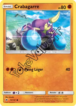 Carte Pokémon Crabagarre  n°73 de la série Ombres Ardentes