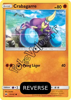 Carte Pokémon Crabagarre  Reverse n°73 de la série Ombres Ardentes