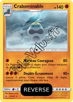 Carte Pokémon Crabominable  Reverse n°74 de la série Ombres Ardentes