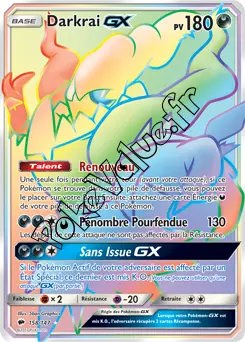 Carte Pokémon Darkrai GX  n°158 de la série Ombres Ardentes