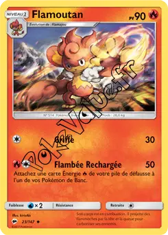 Carte Pokémon Flamoutan n°23 de la série Ombres Ardentes