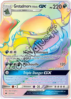 Carte Pokémon Grotadmorv d’Alola GX n°157 de la série Ombres Ardentes