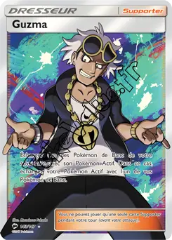 Carte Pokémon Guzma n°143 de la série Ombres Ardentes