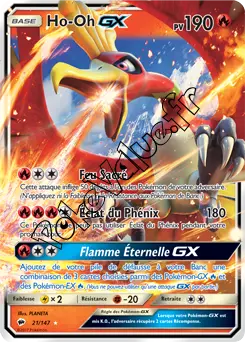Carte Pokémon Ho-Oh GX n°21 de la série Ombres Ardentes
