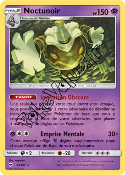 Carte Pokémon Noctunoir n°53 de la série Ombres Ardentes