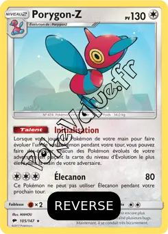 Carte Pokémon Porygon-Z Reverse n°105 de la série Ombres Ardentes