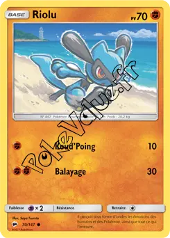 Carte Pokémon Riolu  n°70 de la série Ombres Ardentes