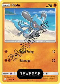 Carte Pokémon Riolu  Reverse n°70 de la série Ombres Ardentes