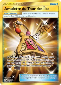 Carte Pokémon Amulette du Tour des Îles n°265 de la série Éclipse Cosmique
