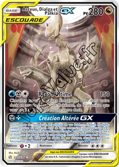 Carte Pokémon Arceus, Dialga et Palkia GX n°221 de la série Éclipse Cosmique