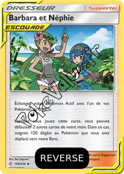 Carte Pokémon Barbara et Néphie Reverse n°198 de la série Éclipse Cosmique