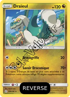 Carte Pokémon Draïeul Reverse n°159 de la série Éclipse Cosmique