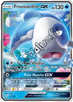 Carte Pokémon Froussardine GX n°63 de la série Éclipse Cosmique