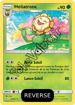 Carte Pokémon Héliatronc Reverse n°8 de la série Éclipse Cosmique