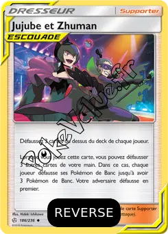 Carte Pokémon Jujube et Zhuman Reverse n°186 de la série Éclipse Cosmique
