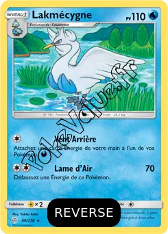 Carte Pokémon Lakmécygne Reverse n°60 de la série Éclipse Cosmique