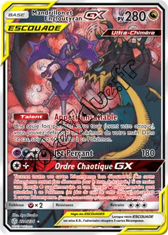 Carte Pokémon Mandrillon et Engloutyran GX n°224 de la série Éclipse Cosmique