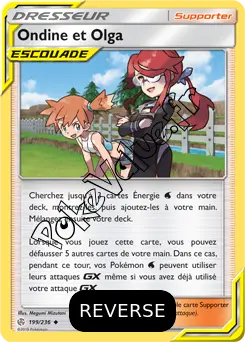 Carte Pokémon Ondine et Olga Reverse n°199 de la série Éclipse Cosmique