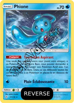 Carte Pokémon Phione  Reverse n°57 de la série Éclipse Cosmique