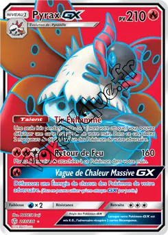 Carte Pokémon Pyrax GX n°213 de la série Éclipse Cosmique