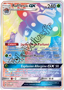 Carte Pokémon Rafflesia GX n°250 de la série Éclipse Cosmique