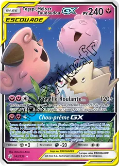 Carte Pokémon Togepi, Mélo et Toudoudou GX n°143 de la série Éclipse Cosmique