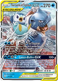 Carte Pokémon Tortank et Tiplouf GX n°38 de la série Éclipse Cosmique
