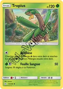 Carte Pokémon Tropius  n°12 de la série Éclipse Cosmique