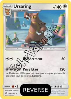 Carte Pokémon Ursaring  Reverse n°172 de la série Éclipse Cosmique