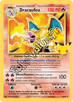 Carte Pokémon Dracaufeu n°BS 4 de la série Célébrations