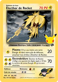 Carte Pokémon Électhor de Rocket  n°GC 15 de la série Célébrations