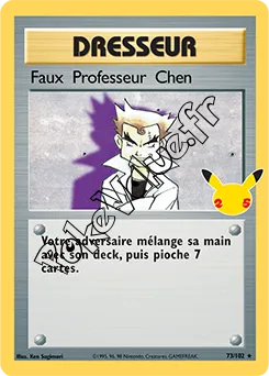 Carte Pokémon Faux Professeur Chen n°BS 73 de la série Célébrations