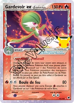 Carte Pokémon Gardevoir ex δ Delta Species  n°DF 93 de la série Célébrations