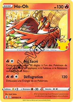 Carte Pokémon Ho-Oh  n°001 de la série Célébrations